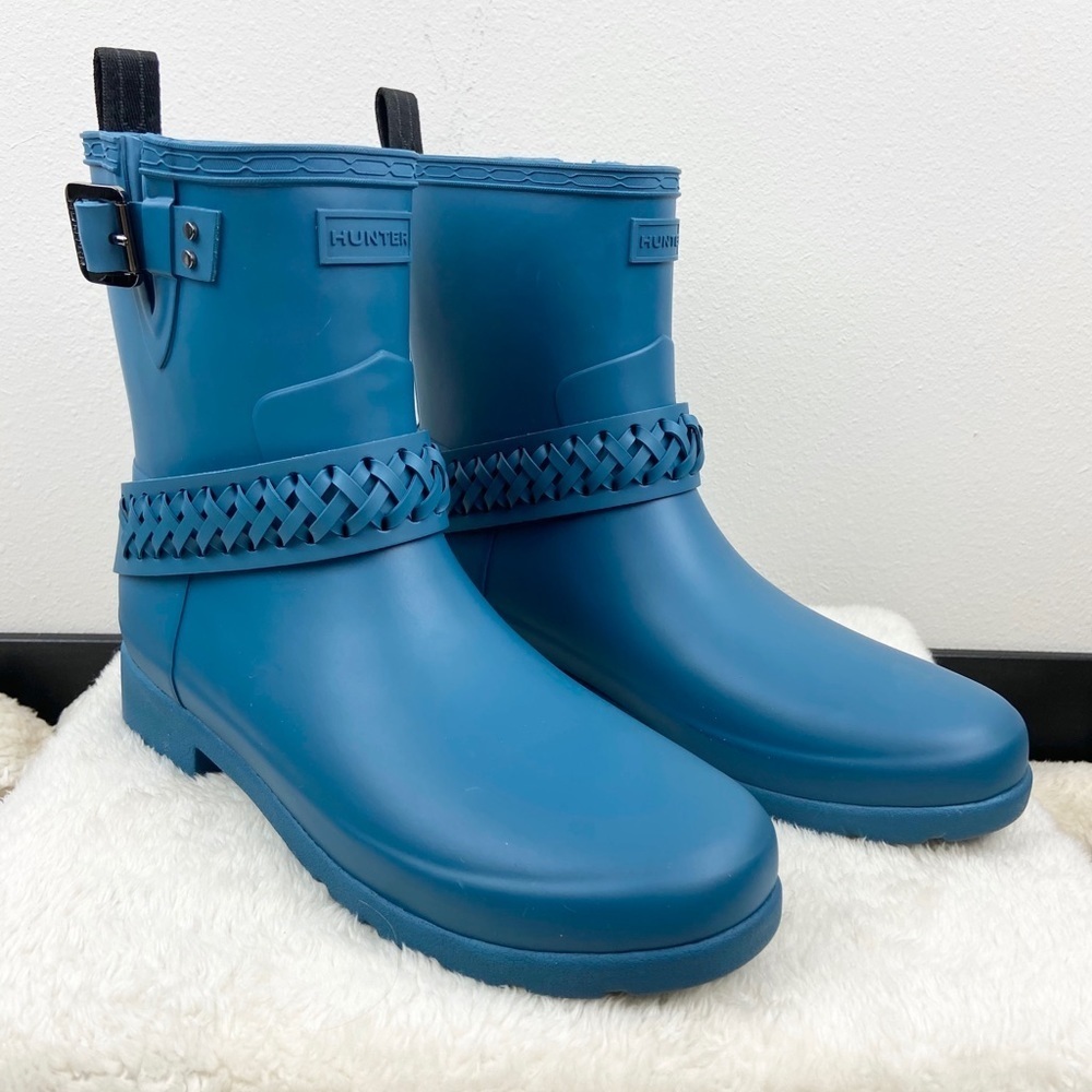 Hunter Refined Biker Boot Woven Strap NWT